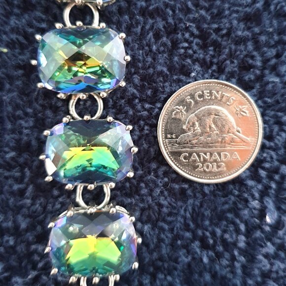 Stunning Vintage Rainbow Crystal 925 Sterling Silver “Shine Your Life” Bracelet - Picture 14 of 17